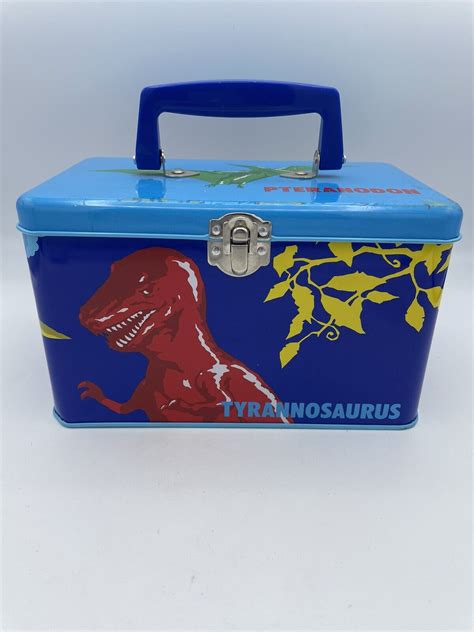 1987 sanrio metal box|Vtg Sanrio Dinomighties Dinosaur Tin Lunch Box Metal Storage .